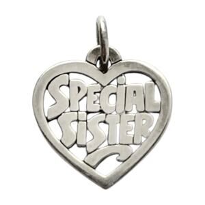 James Avery .925 Sterling Silver “Special Sister” Heart Charm, Retired
